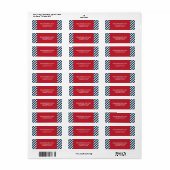 Blue Nautical Stripes Red Wedding Address Label (Full Sheet)