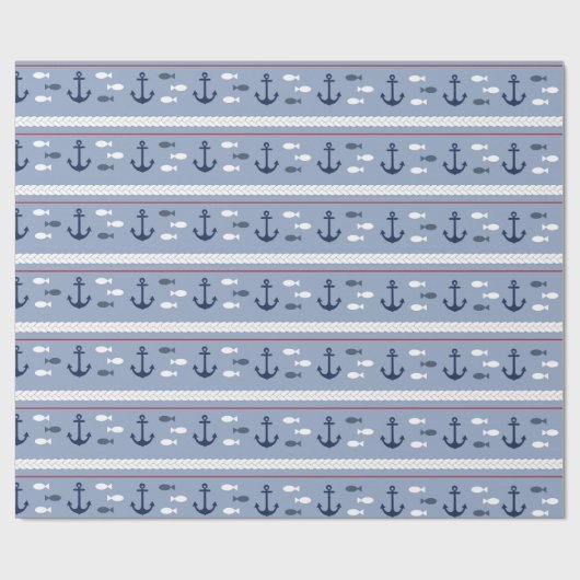 Blue Nautical Summer Cadeaupapier (Vlak)