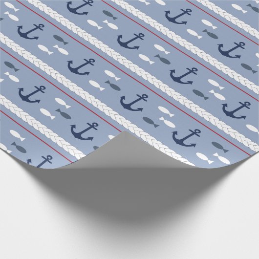 Blue Nautical Summer Cadeaupapier (Hoek)
