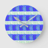 Blue Nautical Theme Wall Clock Ronde Klok (Voorkant)
