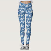 Blue Nautical Toile de Jouy Leggings (Voorkant)