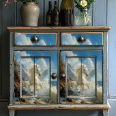 Blue Nautical Unicorn Mythical Fantasy Pegasus Tissuepapier