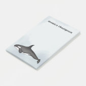 Blue Nautical Waterverf Orca Custom Post-it® Notes (Schuin)