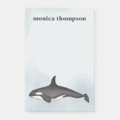 Blue Nautical Waterverf Orca Custom Post-it® Notes (Voorkant)
