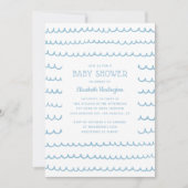 Blue Nautical Waves-Baby shower | moderne kust Kaart (Voorkant)