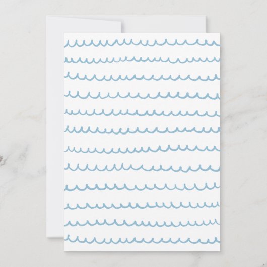 Blue Nautical Waves-Baby shower | moderne kust Kaart (Achterkant)