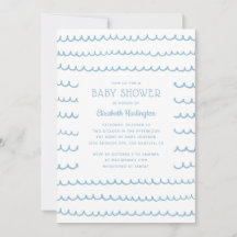 Blue Nautical Waves-Baby shower | moderne kust