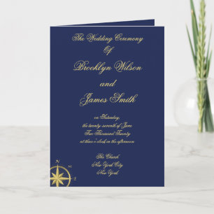 Blue Nautical Wedding Ceremony Programma's