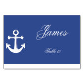 Blue Nautical Wedding Place Cards Kaart (Achterkant)