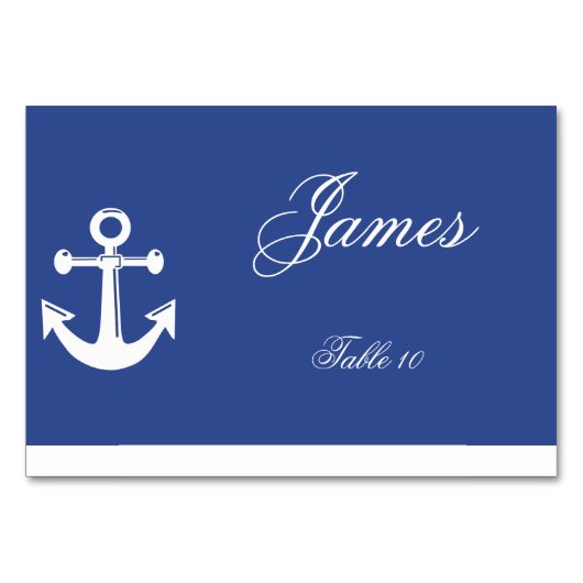 Blue Nautical Wedding Place Cards Kaart (Voorkant)