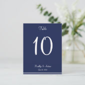 Blue Nautical Wedding Table Numbers Briefkaart (Staand voorkant)