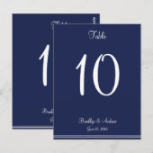 Blue Nautical Wedding Table Numbers Briefkaart (Voorkant / Achterkant)