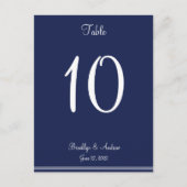 Blue Nautical Wedding Table Numbers Briefkaart (Voorkant)