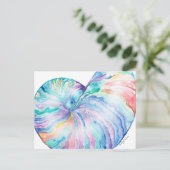 Blue Nautilus Infinity Shell Waterverf Briefkaart (Staand voorkant)