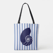 Blue Nautilus Shell Custom Canvas tas (Achterkant)