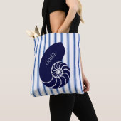 Blue Nautilus Shell Custom Canvas tas (Dichtbij)