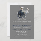 Blue Naval Silouette Pensioen Kaart (Voorkant)