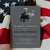 Blue Naval Silouette Pensioen Kaart