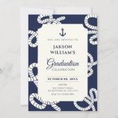 Blue Navy Anchor afstuderen Kaart (Voorkant)