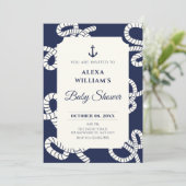 Blue Navy Anchor baby shower Kaart (Staand voorkant)