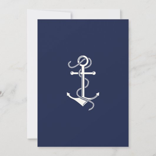Blue Navy Anchor baby shower Kaart (Achterkant)