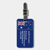 Blue Navy Australia Flag Australian Personalized Bagagelabel (Voorkant verticaal)