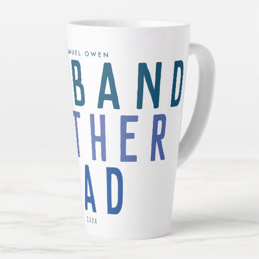 Blue Navy Betekenisvolle Vaderdag Ocean Modern DAD Latte Mok (Rechterhoek)
