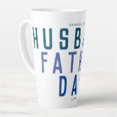 Blue Navy Betekenisvolle Vaderdag Ocean Modern DAD Latte Mok (Linkerhoek)