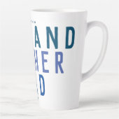 Blue Navy Betekenisvolle Vaderdag Ocean Modern DAD Latte Mok (Rechts)