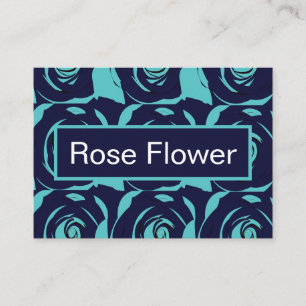 Blue Navy Blue Roos Flower Visitekaartje
