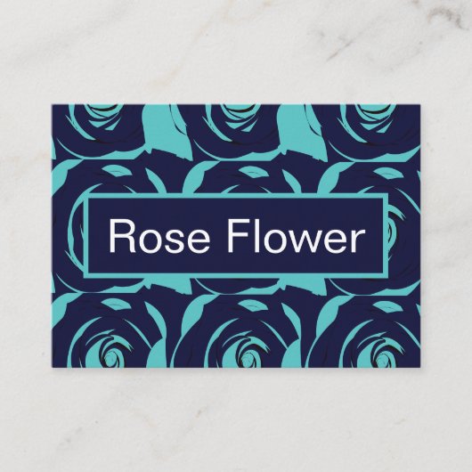 Blue Navy Blue Roos Flower Visitekaartje (Voorkant)