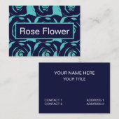 Blue Navy Blue Roos Flower Visitekaartje (Voorkant / Achterkant)