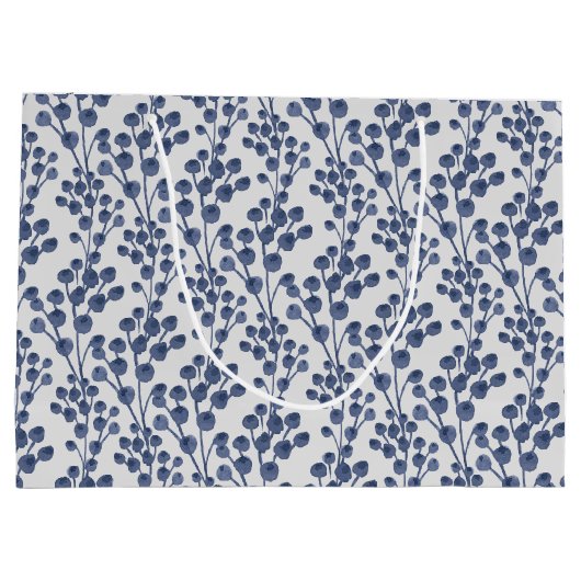 Blue Navy Botanical Groot Cadeauzakje (Achterkant)