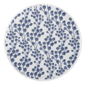 Blue Navy Botanical Keramische Knop (Voorkant)