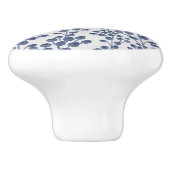 Blue Navy Botanical Keramische Knop (Zijkant)