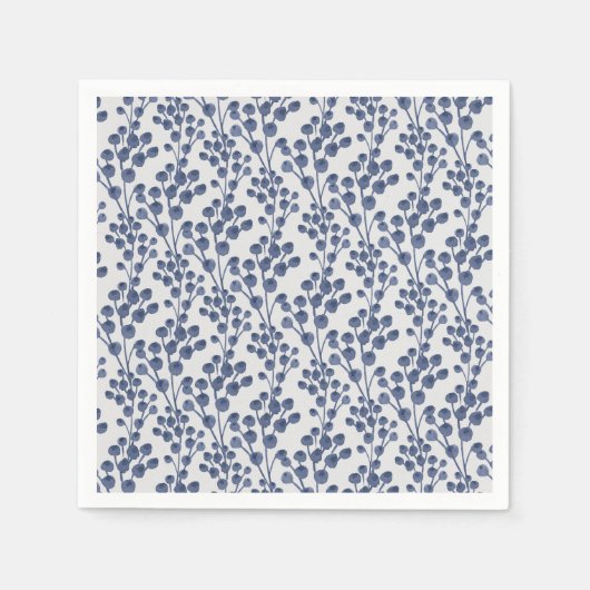 Blue Navy Botanical Servet (Voorkant)
