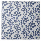 Blue Navy Botanical Tegeltje (Voorkant)