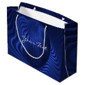 Blue Navy Decorative Gift Bag Groot Cadeauzakje (Achterkant Gekanteld)