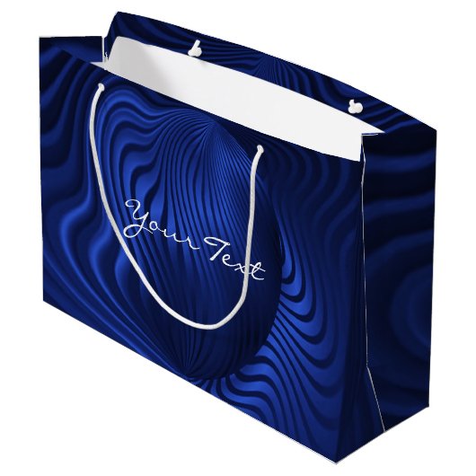 Blue Navy Decorative Gift Bag Groot Cadeauzakje (Achterkant Gekanteld)