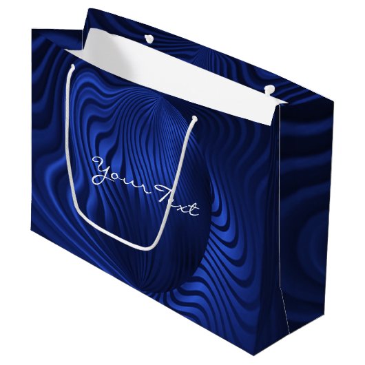 Blue Navy Decorative Gift Bag Groot Cadeauzakje (Voorkant Gekanteld)