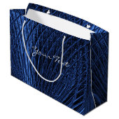 Blue Navy Decorative Gift Bag Groot Cadeauzakje (Achterkant Gekanteld)