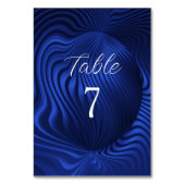Blue Navy Decorative Table Number Kaart (Voorkant)
