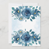 Blue Navy Flower Smoke Background Wedding Kaart (Achterkant)