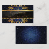 Blue Navy Glitter Sequin Disco Glitz Visitekaartje (Voorkant / Achterkant)