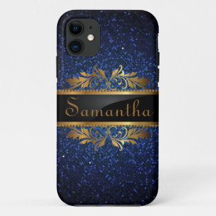 Blue Navy Glitter Sequin iPhone 5 Mate Tough™ Hoes