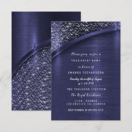 Blue Navy Glitter Vrijgezellenfeest Birthday Sweet Kaart