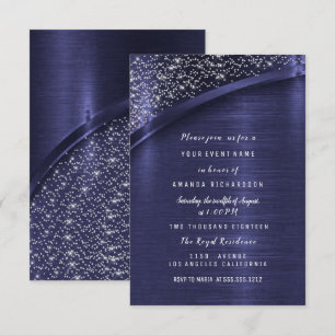 Blue Navy Glitter Vrijgezellenfeest Birthday Sweet Kaart