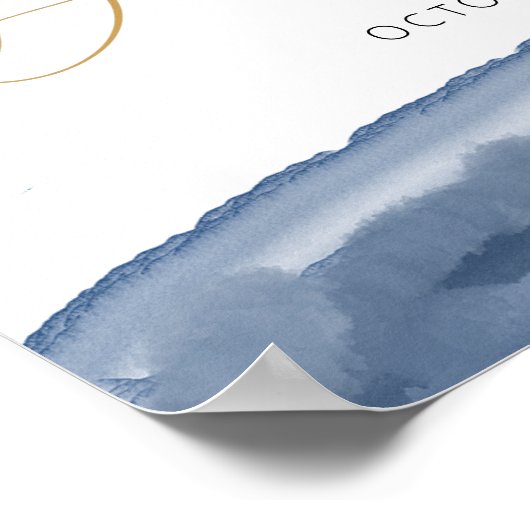 Blue Navy & Gold Boy Baby shower Welkomstteken Poster (Hoek)