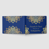 Blue Navy Gold Elegant Wedding Guest Book Gastenboek (Volledig)