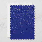 Blue Navy Golden Confetti Afstuderen Code QR Kaart (Achterkant)